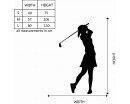 Girl Playing Golf Silhouette Modern Wall Art Sticker